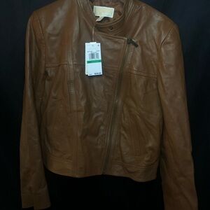 Michael Kors Brown Leather Jacket